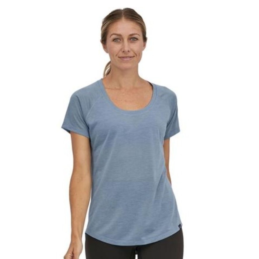 Patagonia Capilene Cool Trail‎ Women's T Shirt Scoop Neck XS Blue Heather